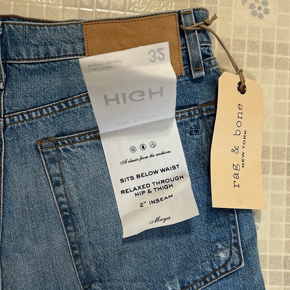 NWT Rag & Bone High Rise Denim Shorts - Picture 5 of 7